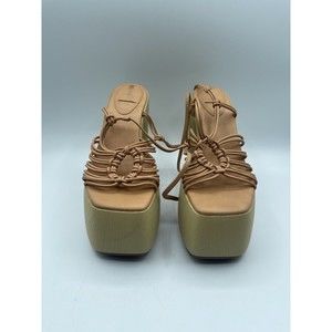 SAM EDELMAN Gia Platform Strappy Heel Sandals - Natural Sand - Size 10M NWOB
